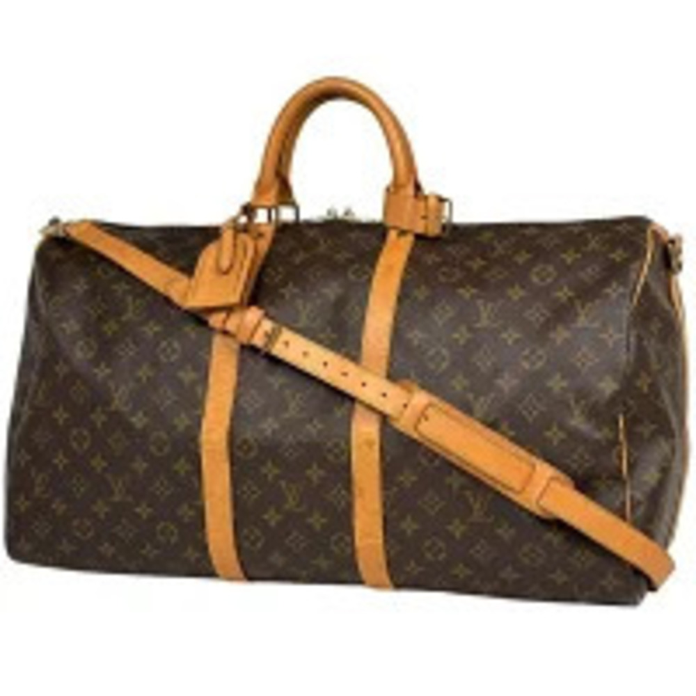 Louis Vuitton Keepall Bandoulire Shoulder Bag Boston Monogram Brown